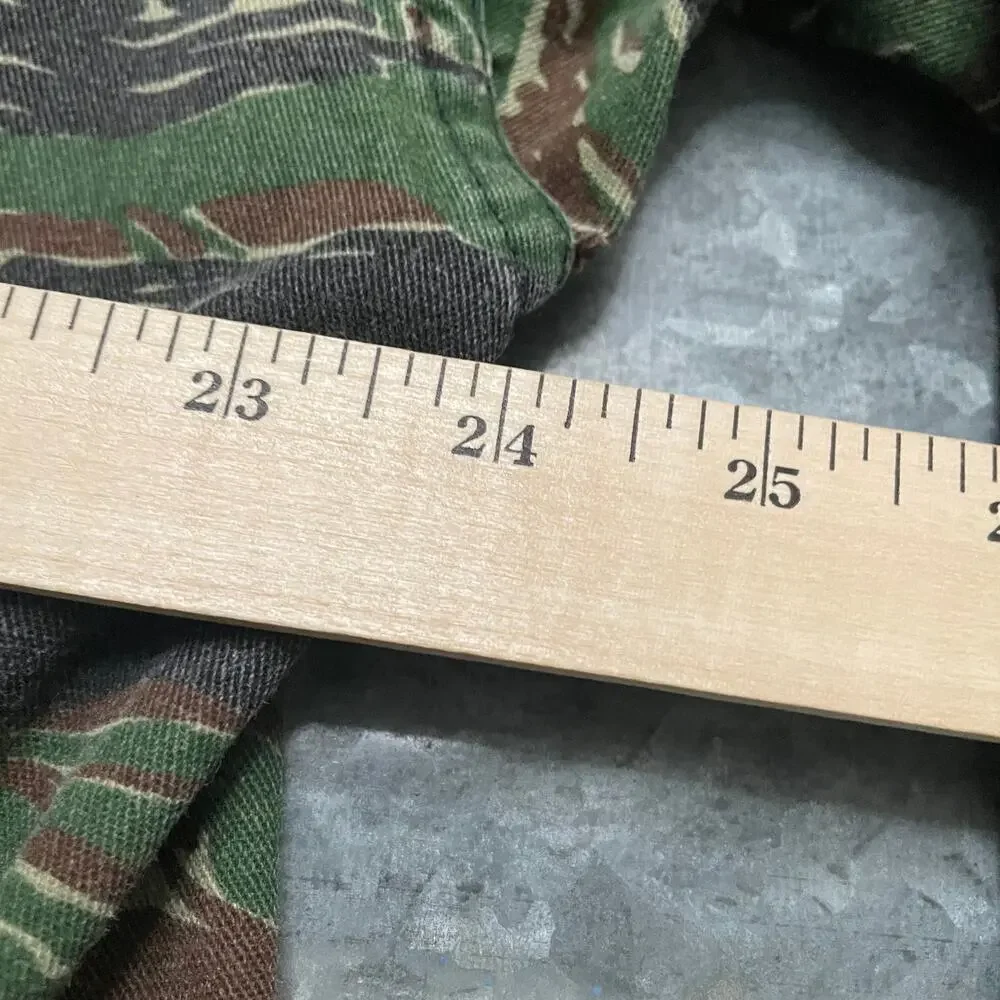 Vintage Cabela's Tiger Stripe Camo Combat Coat Large Military Field Jacket USA